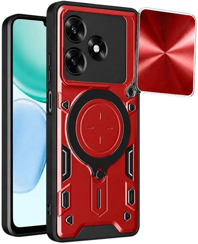 Hoesje geschikt voor HONOR X5c Plus - Techsuit CamGuard Pro Back Cover - Rood