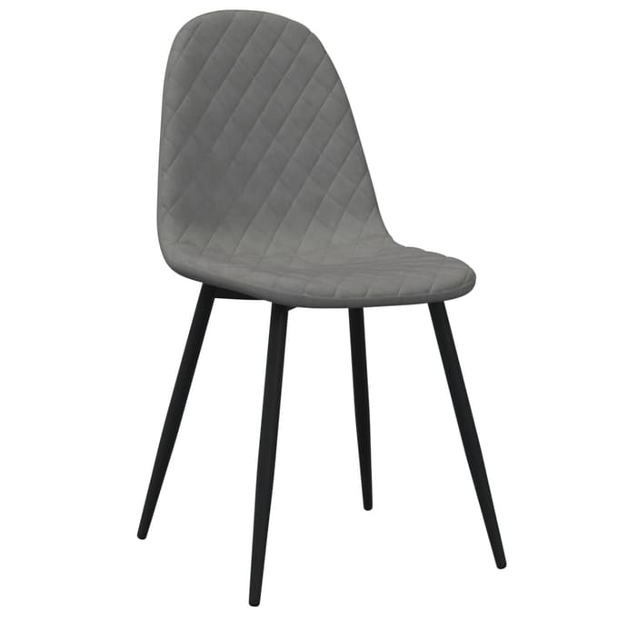 vidaXL - Eetkamerstoelen - 2 - st - fluweel - lichtgrijs