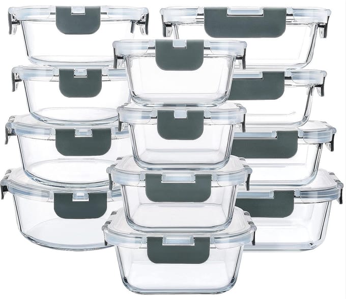Opbergdozen van glas, 12 stuks