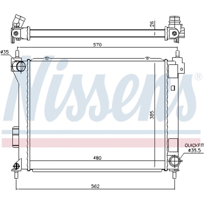 Radiator, motorkoeling NISSENS 67615