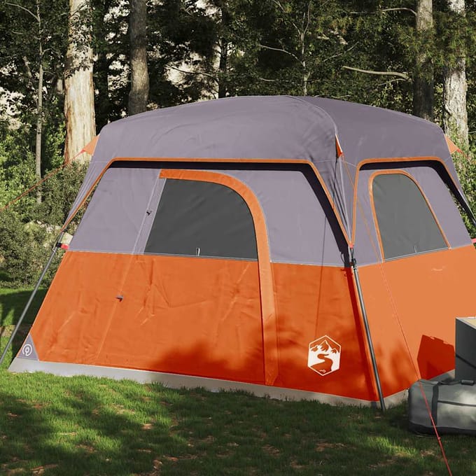 Vidaxl Tente de Camping, 4 Personnes, Orange, Imperméable