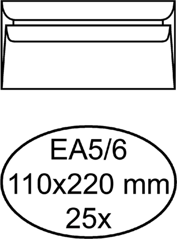 Bankenvelop EA5/6 80gr Superwit Zelfklevend
