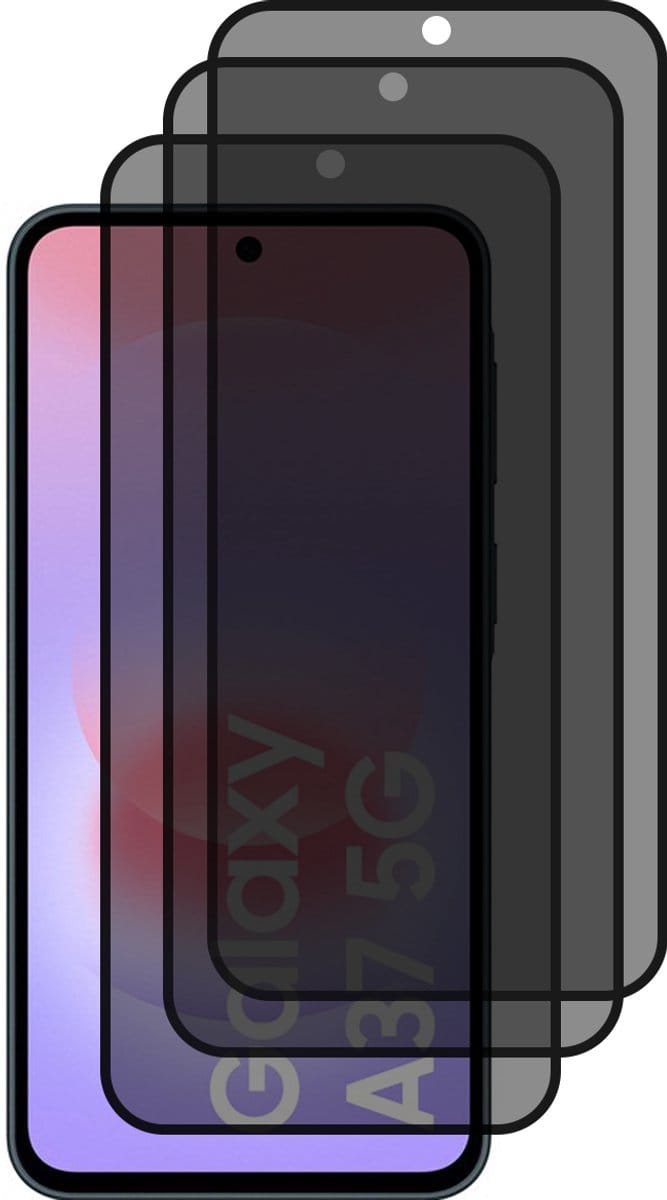 Samsung Galaxy A37 Privacy Screenprotectors gehard glas tempered glass - 3 stuks