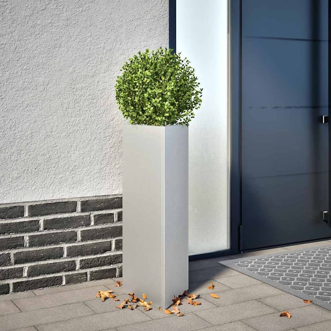 vidaXL - Plantenbakken - 2 - st - driehoek - 30x26x75 - cm - gegalvaniseerd - staal
