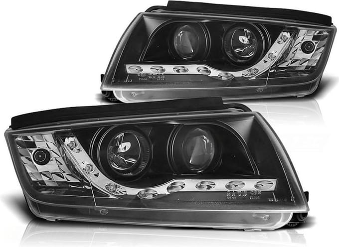Koplampen met parkeerlicht SKODA FABIA 12 99-08 ZWART
