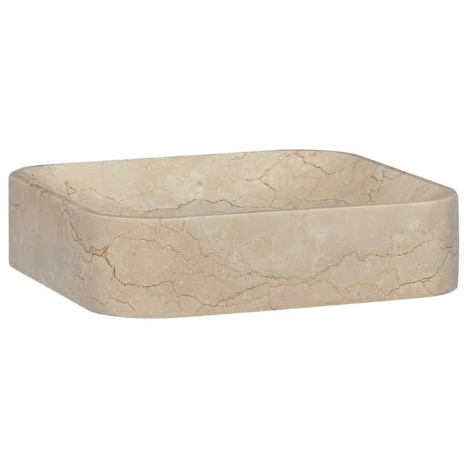 vidaXL - Gootsteen - 40x40x10 - cm - marmer - crèmekleurig