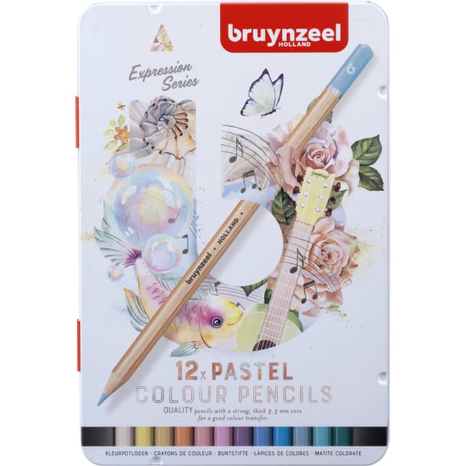 Bruynzeel Expression Colored Pencils Pastel Shades Tin 12