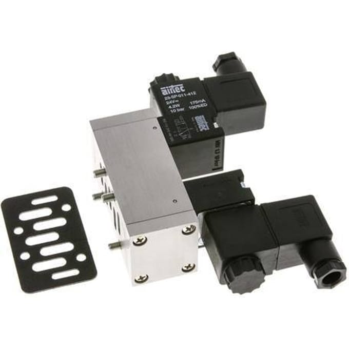 5/3 ISO 5599-1 Middenuitlaat Magneetventiel 24V DC 3-10bar/42-140psi Airtec