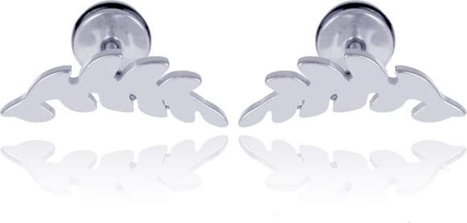 Mendes Leaf Stud oorbellen Silver