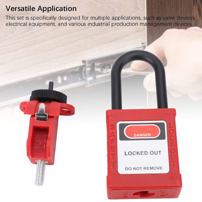 Ensemble de Cadenas de Consignation Tag Out Cadenas de Sécurité Isolé Anti-Perte avec Dispositif de Consignation de Disjoncteur red
