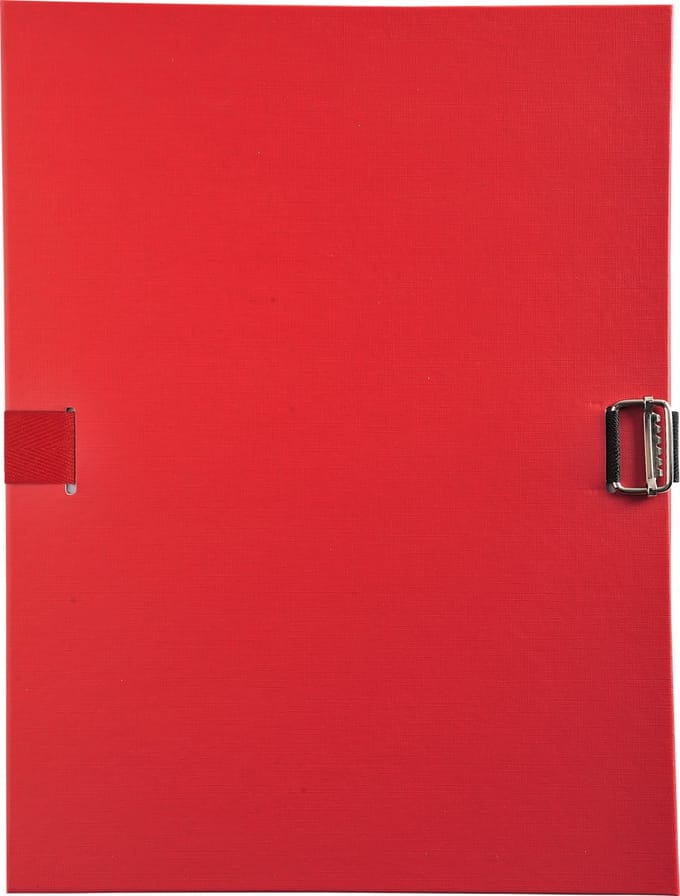 Exacompta 10x Map met uitrekbare rug met klep en riem - gekleurde PP - Rood - 30109H