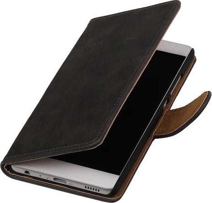 BestCases.nl Huawei Ascend G7 Hout booktype hoesje Grijs