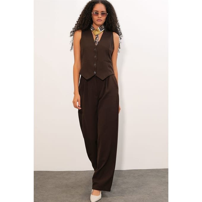 V-hals Geknoopte Twee-Delige Co-ord Set