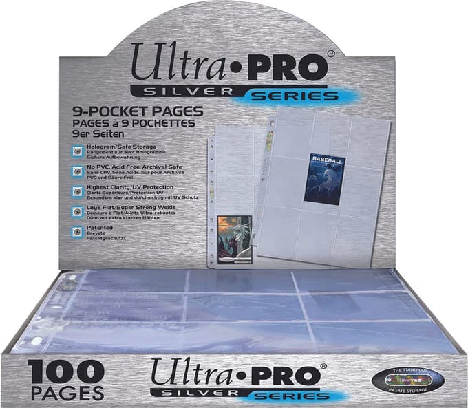 UltraPro 9-Pocket Pages Silver Blue (100 Pages)