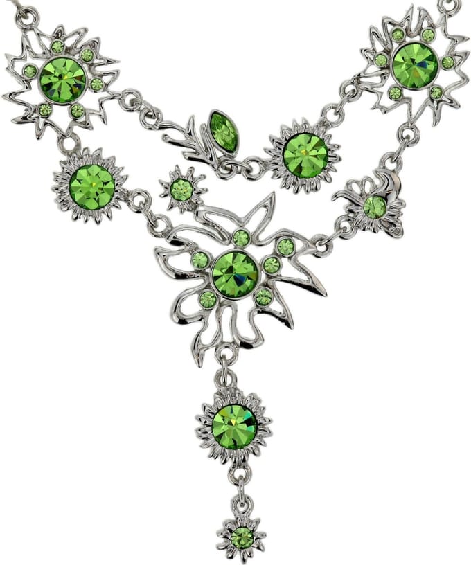 Behave® Korte Ketting - Groene Stenen Hanger - Nikkelvrij - Verstelbaar