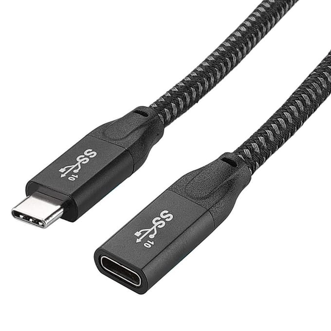 Câble d'extension USB-C 3.1 Gen2 20Gbps PD100W, Charge rapide, vidéo 4K, Compatible avec Thunderbolt3 0.3m noir