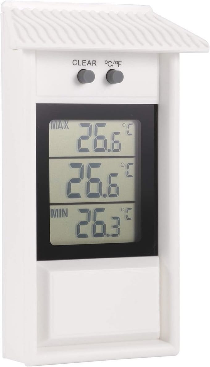 Waterproof Digital Greenhouse Thermometer with Max/Min Function -20 to 50°C