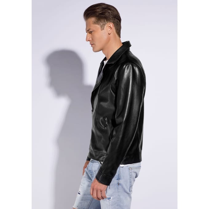 Wittchen Heren klassieke zwarte eco-leren bikerjack