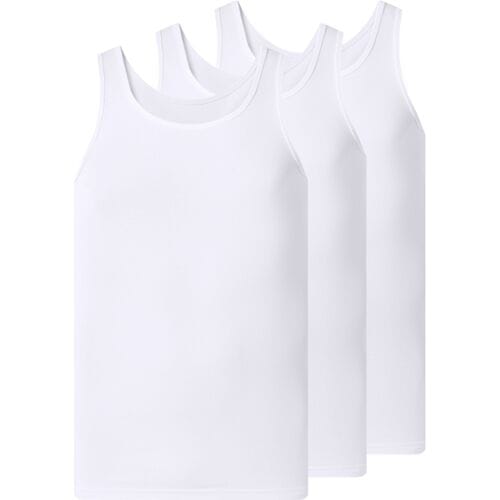 ESMARA MEN Set van 3 geribde heren hemden - Plus size (Wit, 4XL)