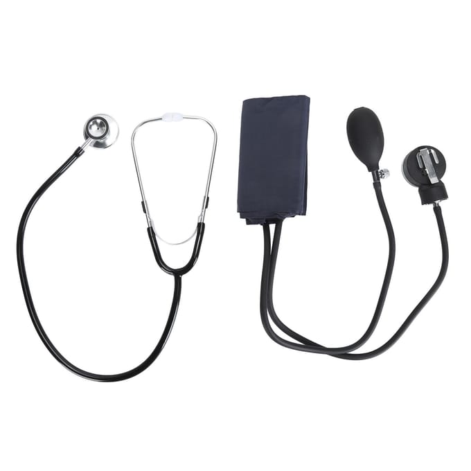 Kit de mesure de la tension artérielle Stéthoscope médical à double tête Brassard manuel de mesure précise white