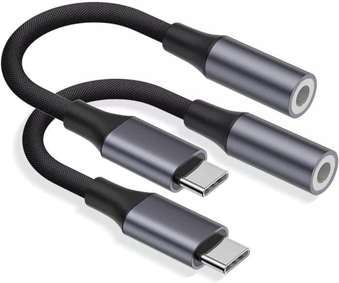 USB C naar 3.5mm Jack Adapter (2 Pack) - Type C naar Hoofdtelefoon Adapter voor iPhone, iPad en Samsung Galaxy Smartphones