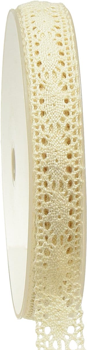 Kantlint crèmekleurig gehaakt lint decoratief lint B18mm L20m