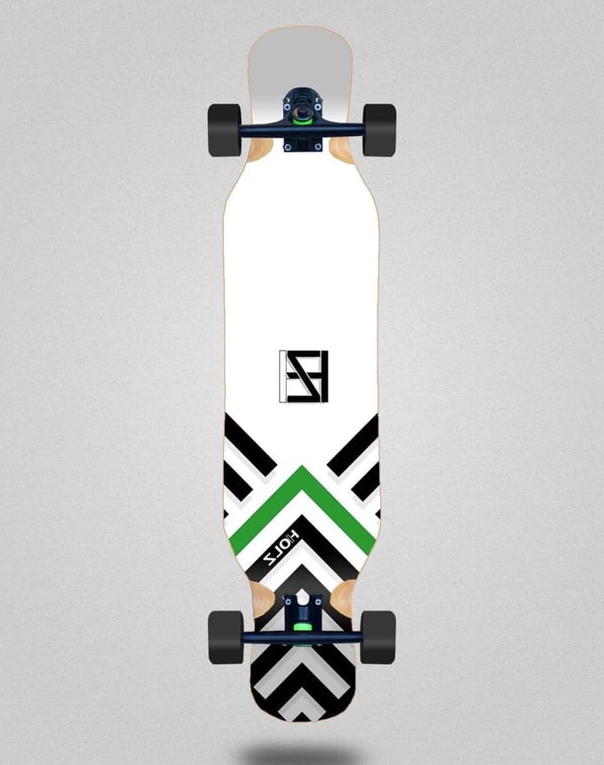 Skateboard Longboard - Compleet Board - Buiten Bewegen - Stevig Hout - 46x10 Inch - Wit