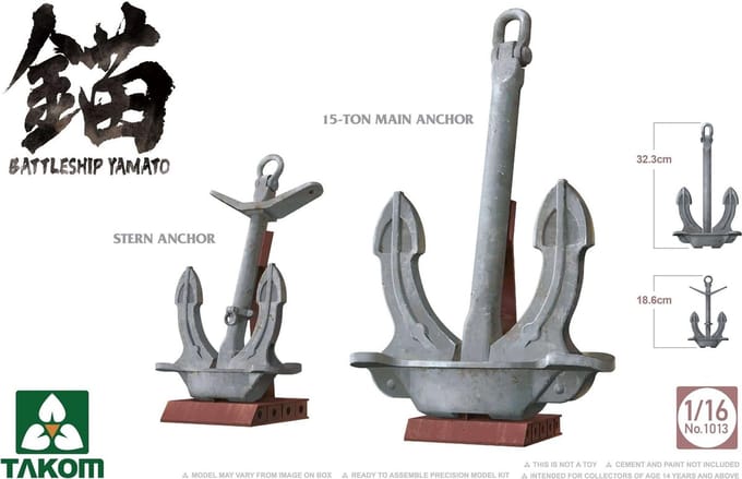 Takom Modelbouwpakket Schepen - 1013 Battleship Yamato Anchor Plastic - 1:16 - Modelbouw