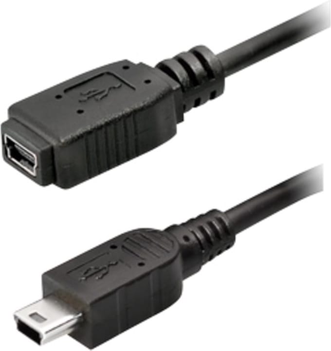 USB Mini B naar USB Mini B verlengkabel - USB2.0 / tot 1A / zwart - 1,2 meter