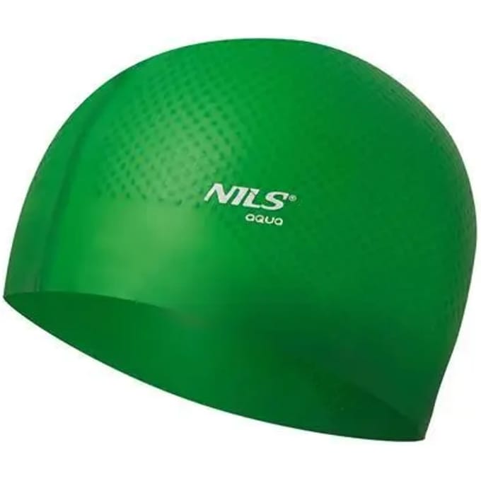 Nils Aqua - Zwemcap - Groen - Siliconen - Witte Stippen