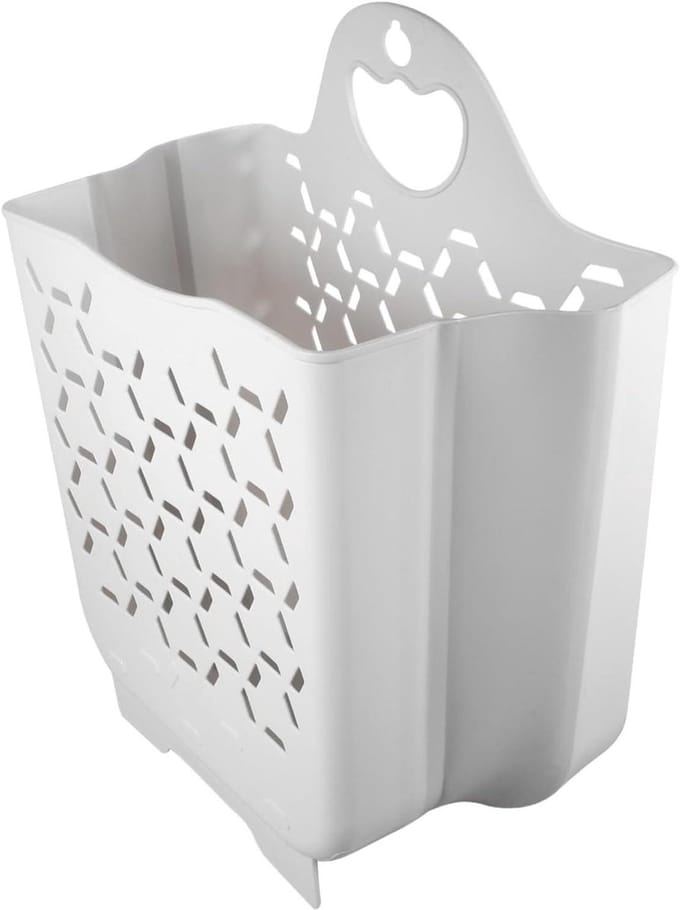Waskmand - Opvouwbare mand - Ruimte Besparen - Wandmontage - 38.5x30x17 cm - Wit