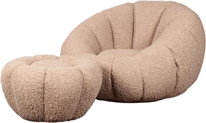 DS4U - Olivia fauteuil set teddy - beige