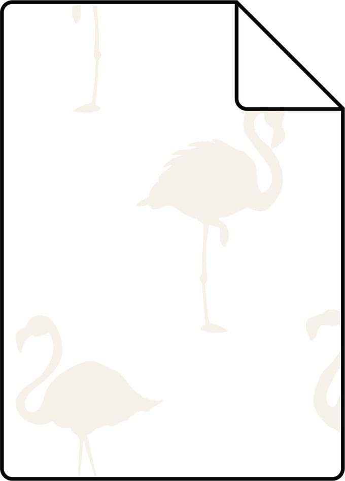 Proefstaal ESTAhome behang flamingo's zilver en wit - 26.5 x 21 cm - 138917-S