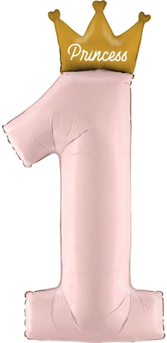 Folieballon ’Princess’ 1 - Roze - verjaardag - 102cm