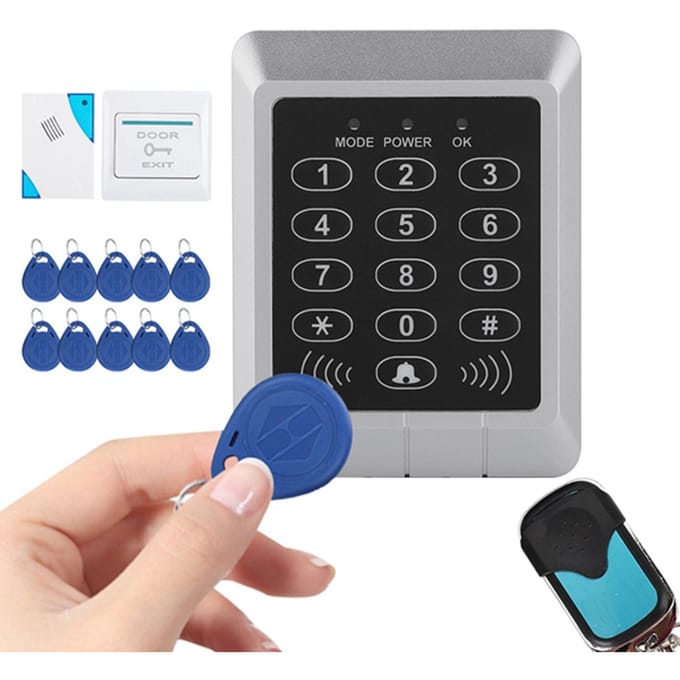 Kit de système de sécurité de porte avec serrure magnétique électrique et carte de contrôle d'accès par mot de passe black
