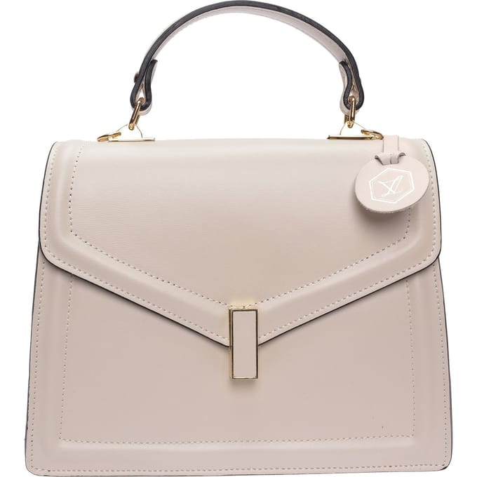 Luisa Vannini Beige Rundleer Tas