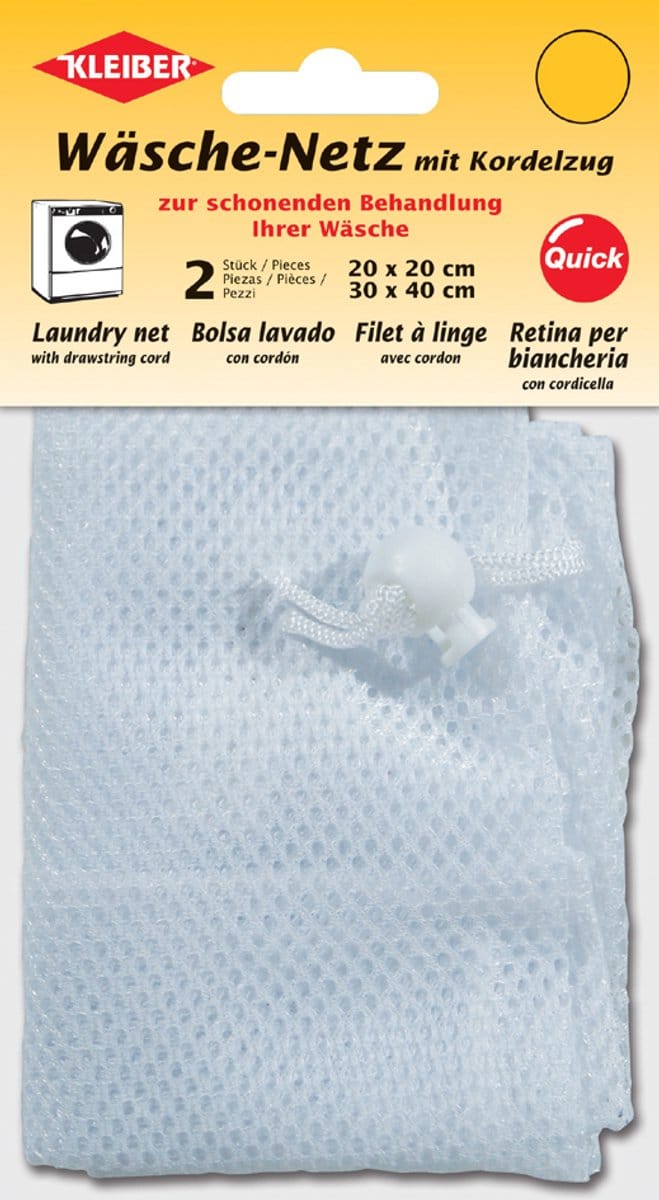 Wasnetset met trekkoord, 2-delig, wit
