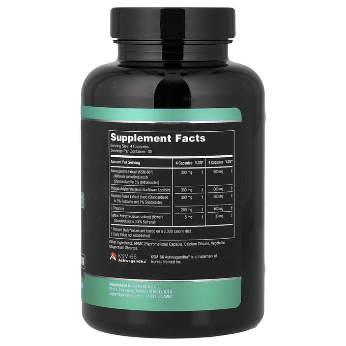 Gorilla Mind, Rust, Cortisol en Stress Regulator, 120 Capsules