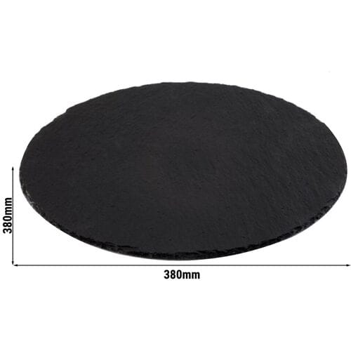 GGM Gastro (6 Stück) Naturschieferplatte - Ø 380mm - Schwarz