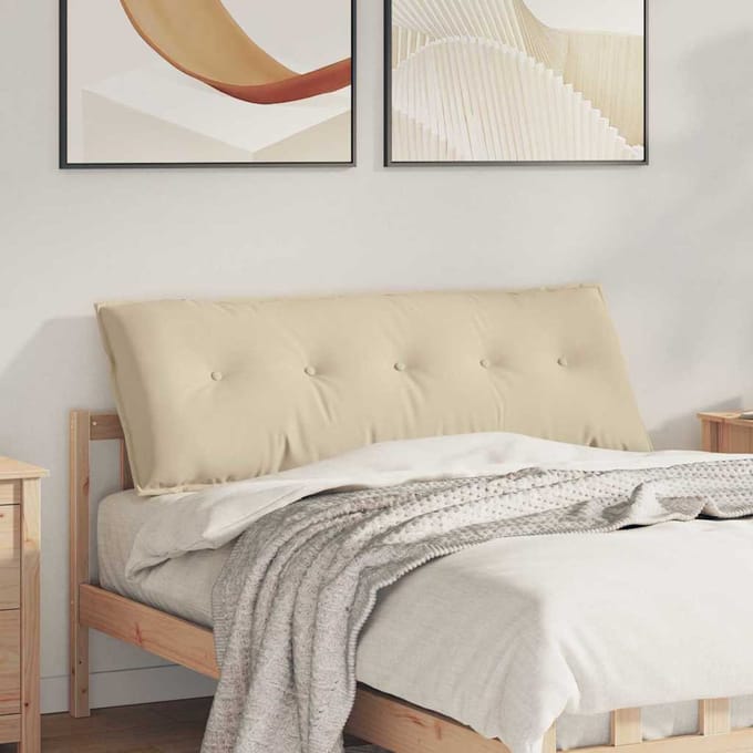 vidaXL - Rugkussen - Crèmekleurig - 140 - x - 50 - cm - Microvezel - Stof