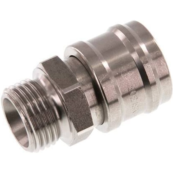 RVS DN 7.2 (Euro) Luchtkoppeling Snelkoppeling G 1/2 inch Buitendraad - CLS7-M-S-012