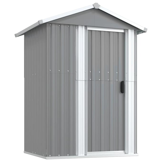 vidaXL - Tuinschuur - 126x97,5x177 - cm - gegalvaniseerd - staal - grijs