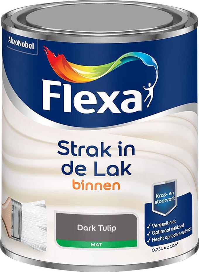 Flexa - Strak In De Lak Binnenlak Mat - Dark Tulip - Mengverf - 750 Ml