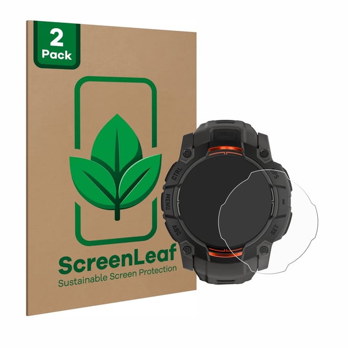 2 Stuks Screenprotector voor Garmin Instinct 3 Solar (50 mm) - Hoogwaardige Beschermfolie transparant
