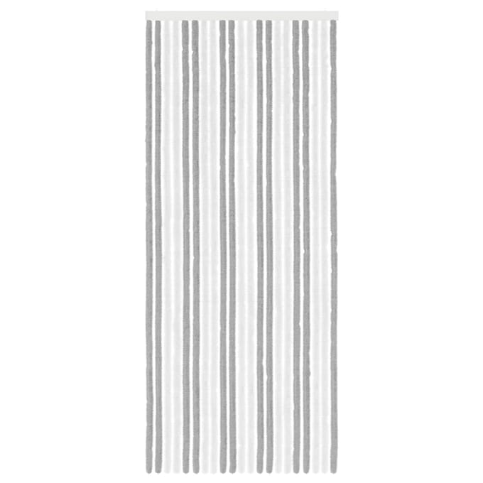 vidaXL - Insecten - Gordijn - Chenille - Grijs - en - wit - 90 - x - 220 - cm - 100% - PP