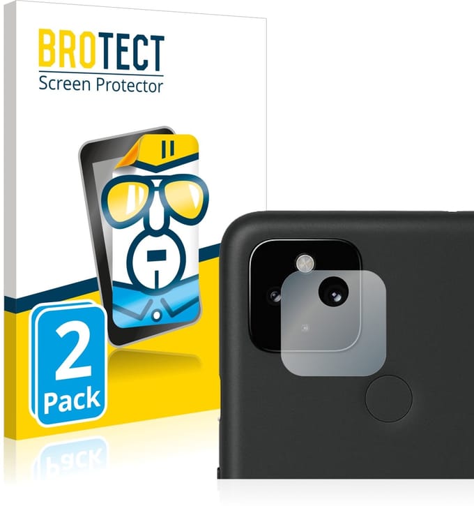 BROTECT - Screenprotector voor Google Pixel 4a 5G (ALLEEN Camera Lens) - Folie Beschermfolie transparant 2 Stuks