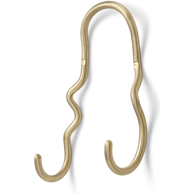 Ferm Living Curvature dubbele haak - brass