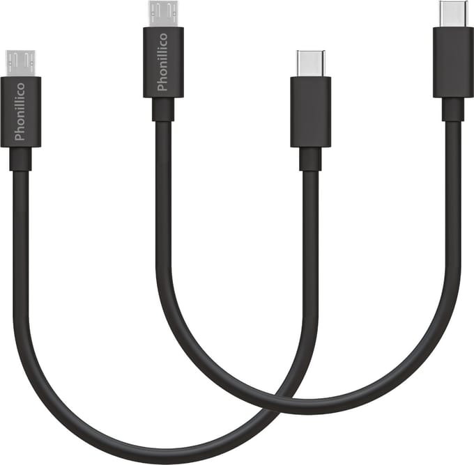 2x Micro USB naar USB C Kabel Zwart - 0,2 meter - Oplaadkabel voor Xiaomi Redmi Note 2 / Redmi Note 2 Prime / Redmi Note 3 / Redmi Note 4 / Redmi Note 5 / Redmi Note 5 Pro / Redmi Note 5A / Redmi Note 6 Pro
