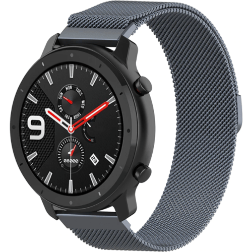 Strap-it® Samsung Galaxy Watch 45mm / 46mm nylon gesp band - groen + glazen screen protector