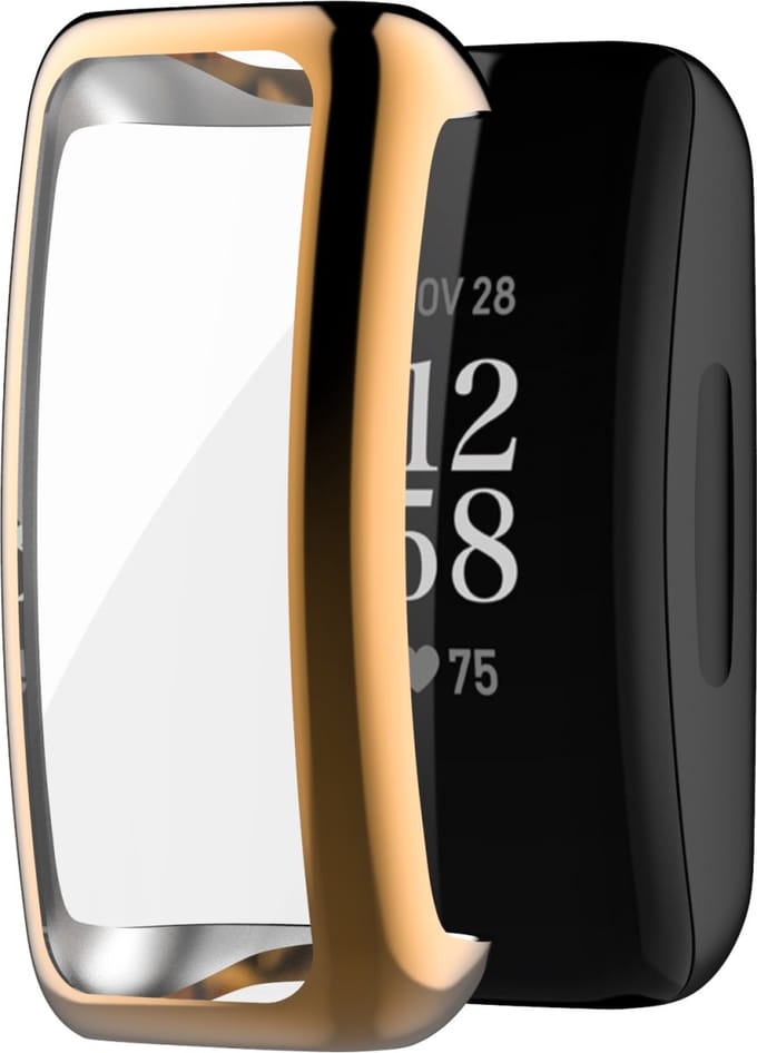 By Qubix - Geschikt voor fitbit Inspire 2 TPU case (volledig beschermd) - Rosé goud